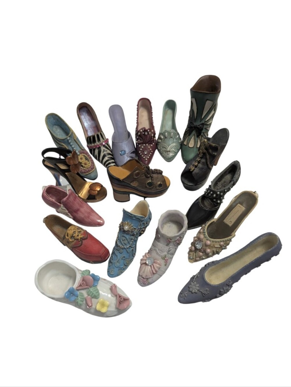 Vintage MINIATURE Shoes Collection –‎ Assorted Decorative Flats & Heels